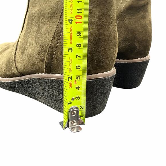 Patrizia by Spring Step Yazzie Olive Green Faux Fur Wedge Boots Size 39 US 8-8.5 - Picture 15 of 15